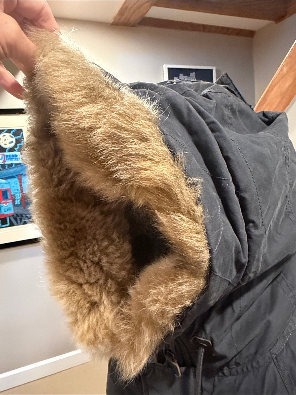 J. Crew Men's Military-Style Parka in Charcoal with Faux-Fur Trim - Picture 2 of 15